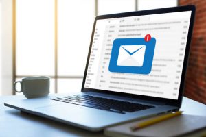 email notification on a laptop