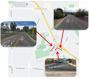 map pointing to the location of the Grandview and Ridge Way Waterline Improvement locations on Grandview and Ridge Way