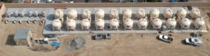 Arial view of 22 Ion Exchange Vessels