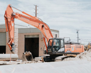 construction vehicle in dirt